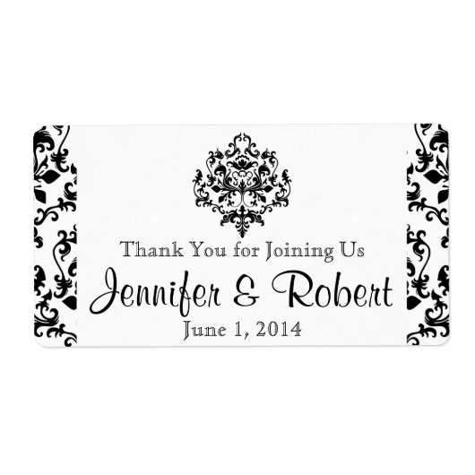 Flaschenetikett für schwarze und weiße Flaschen (Vorne)