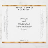 Flaschenetikett für weiße und goldene Kosmetikprod Schaumweinetikett (Einzelnes Label)