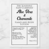 Flaschenetikett für weiße und schwarze Kosmetikpro Lebensmitteletikett (Einzelnes Label)