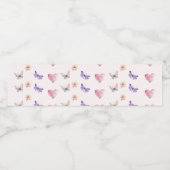 Flaschenetikett mit Blume und Schmetterling Wasserflaschenetikett (Einzelnes Label)