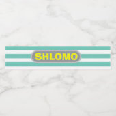 Flaschenetikett mit gestreifter Oberwasserflasche Wasserflaschenetikett (Einzelnes Label)