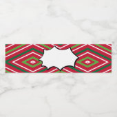 Flaschenetikett mit rotem und grünem Streifen Wasserflaschenetikett (Einzelnes Label)