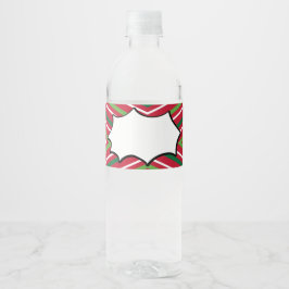 Flaschenetikett mit rotem und grünem Streifen Wasserflaschenetikett