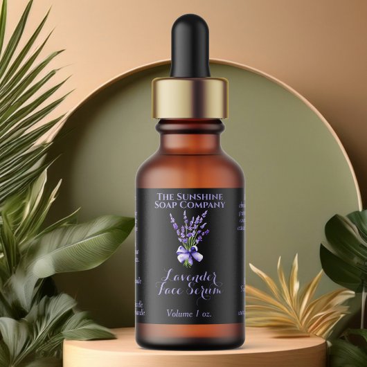 Flaschenetikett mit schwarzem Lavendel 2,375 x 1,2 Adressaufkleber