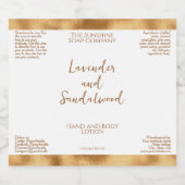 Flaschenetikett mit weißer Goldfolie Schaumweinetikett (Einzelnes Label)