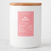 Flaschenetikett mit weißer Rose, wasserdicht Lebensmitteletikett (Vorderseite)