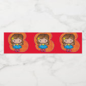 Flaschenetikett personalisiert mit einer Chibi Wasserflaschenetikett (Einzelnes Label)