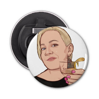 Flaschenetikett und Magnet - WEISS Flaschenöffner