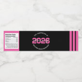 Flaschenetiketten mit heißem Rosa und schwarzem Ab Wasserflaschenetikett (Einzelnes Label)