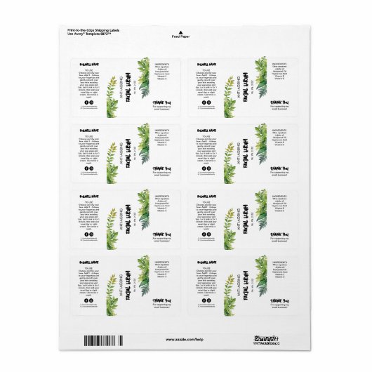 Flaschenetiketten mit Naturethan (Vorne)