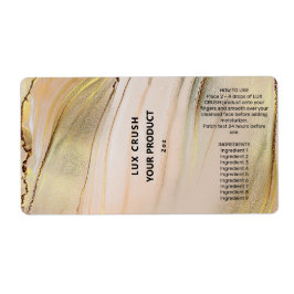 Flaschenetiketten mit rosa und goldfarbenem Alkoho