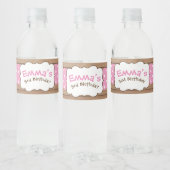 Flaschenetiketten, rosa und braun wasserflaschenetikett (Flaschen)