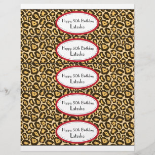 Flaschenetiketten Rot und Leopard