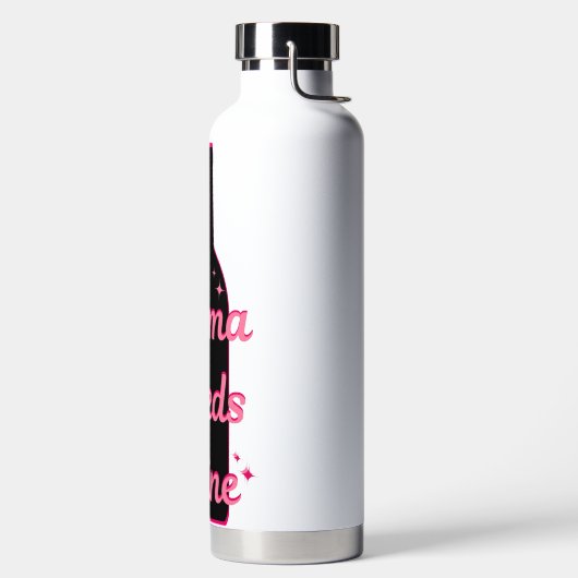 Flaschenförmiges grafisches Design Rosa Mama brauc Trinkflasche (links)