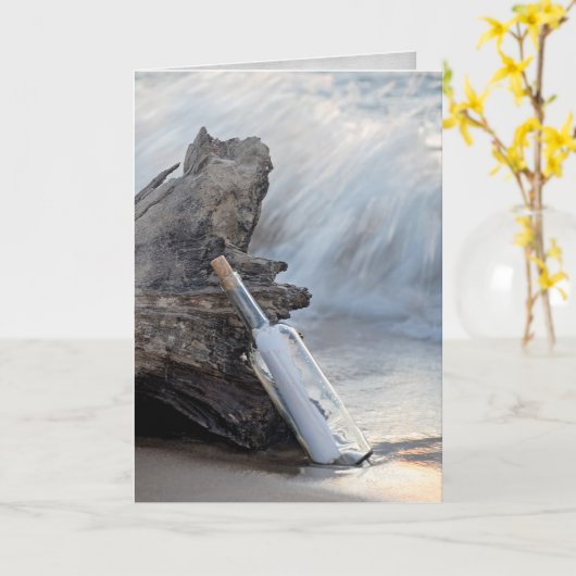 Flaschengeburtsmeldung Karte (Gelbe Blume)