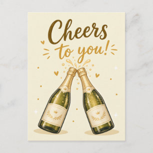 Flaschengeburtstagsfeier mit Champagner Postkarte