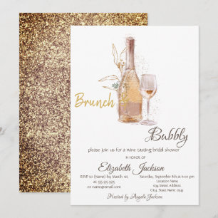 Flaschenglas, Glitzer Brautparty Einladung