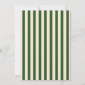 Flaschengrün gestreifte Retro-Minimalist-Hochzeit Save The Date (Rückseite)