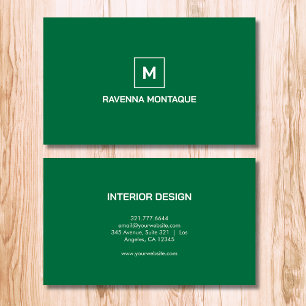 Flaschengrün Moderne Elegante Einfache Monogramm N Visitenkarte