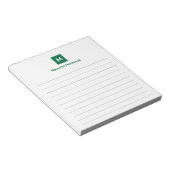 Flaschengrün Moderne Liniierte Chic Trendy Monogra Notizblock (angewinkelt)