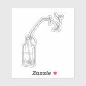 Flaschenkolben Aufkleber (Blatt)