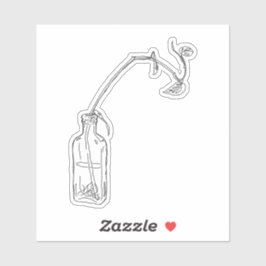 Flaschenkolben Aufkleber