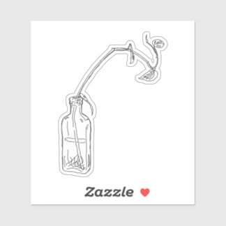 Flaschenkolben Aufkleber