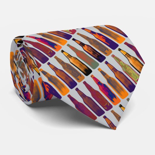 Flaschenmuster (Bier) Krawatte (Gerollt)