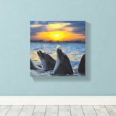 Flaschennadel bei Sonnenuntergang Leinwanddruck (Insitu (Holzboden))