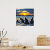 Flaschennadel bei Sonnenuntergang Poster (Küche)