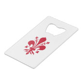 Flaschenöffner-Fahne aus Edelstahl in Florenz Geldbeutel Flaschenöffner (Rückseite Schrägansicht)