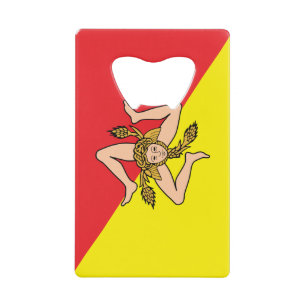 Flaschenöffner-Flagge aus rostfreiem Stahl Sizilie Geldbeutel Flaschenöffner