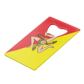 Flaschenöffner-Flagge aus rostfreiem Stahl Sizilie Geldbeutel Flaschenöffner (Vorderseite Schrägansicht)