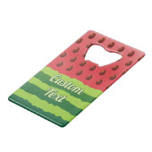 Flaschenöffner für Wassermelone Kreditkarte (Vorderseite Schrägansicht)