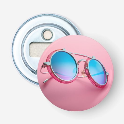 Flaschenöffner mit Sonnenbrille, pink cool (Vorderseite)