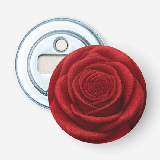 Flaschenöffner - Rote Rosenblüte (Vorderseite)
