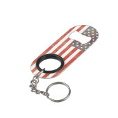 Flaschenöffner / Schlüsselkette USA Flagge (Rückseite Schrägansicht)