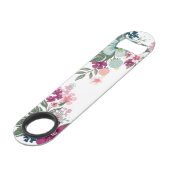 Flaschenöffner Tropische Blume auf White (Vorderseite Schrägansicht)
