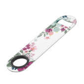 Flaschenöffner Tropische Blume auf White (Rückseite Schrägansicht)