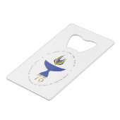 Flaschenöffnung mit Logo Geldbeutel Flaschenöffner (Rückseite Schrägansicht)