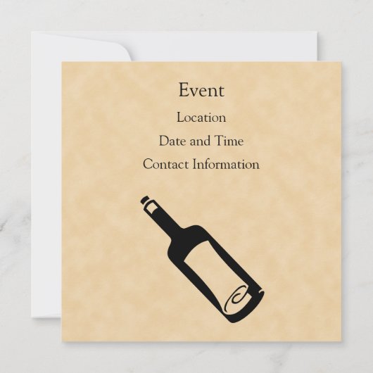 Flaschenpost. Einladung (Rückseite)