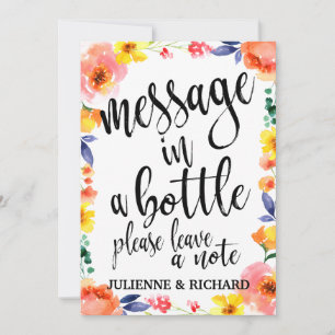 Flaschenpost - erschwingliches florales Hochzeitss