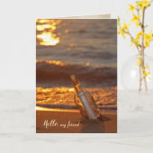 Flaschenpost Karte (Gelbe Blume)