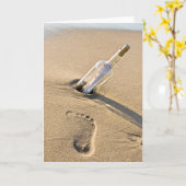 Flaschenpost Karte (Gelbe Blume)