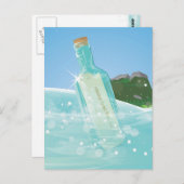 Flaschenpost Postkarte (Vorne/Hinten)