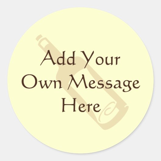 Flaschenpost. Runder Aufkleber (Vorderseite)