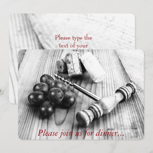 Flaschenschraube Einladung (Vorne/Hinten)