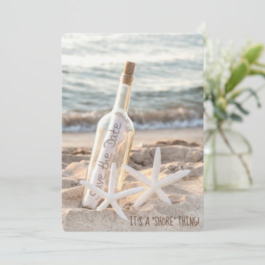 FlaschenStarfish Save the Date (Stehend Vorderseite)