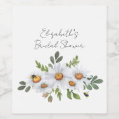 Flaschenweinflasche aus weißem Brautparty Weinetikett (Einzelnes Label)