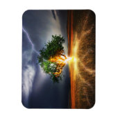 flash-845848 FANTASY LIGHTNING STRIKE TREE BACKGRO Magnet (Vertikal)